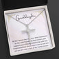 Granddaughter First Communion Gift | Christening, Baptism, Confirmation, Cubic Zrconia Cross Necklace in Gift Box from Grandmother
