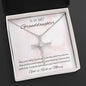 Granddaughter First Communion Gift | Christening, Baptism, Confirmation, Cubic Zrconia Cross Necklace in Gift Box from Grandmother
