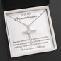 Granddaughter Baptism Necklace Gift | Christening, Baptism, Confirmation, Cubic Zrconia Cross Necklace in Gift Box from Grandmother