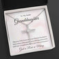 Granddaughter First Communion Gift | Christening, Baptism, Confirmation, Cubic Zrconia Cross Necklace in Gift Box from Grandmother