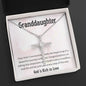 Granddaughter First Communion Gift | Christening, Baptism, Confirmation, Cubic Zrconia Cross Necklace in Gift Box from Grandmother
