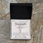 Granddaughter First Communion Gift | Christening, Baptism, Confirmation, Cubic Zrconia Cross Necklace in Gift Box from Grandmother