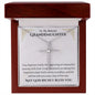 Granddaughter Baptism Necklace Gift | Christening, Baptism, Confirmation, Cubic Zrconia Cross Necklace in Gift Box from Grandmother