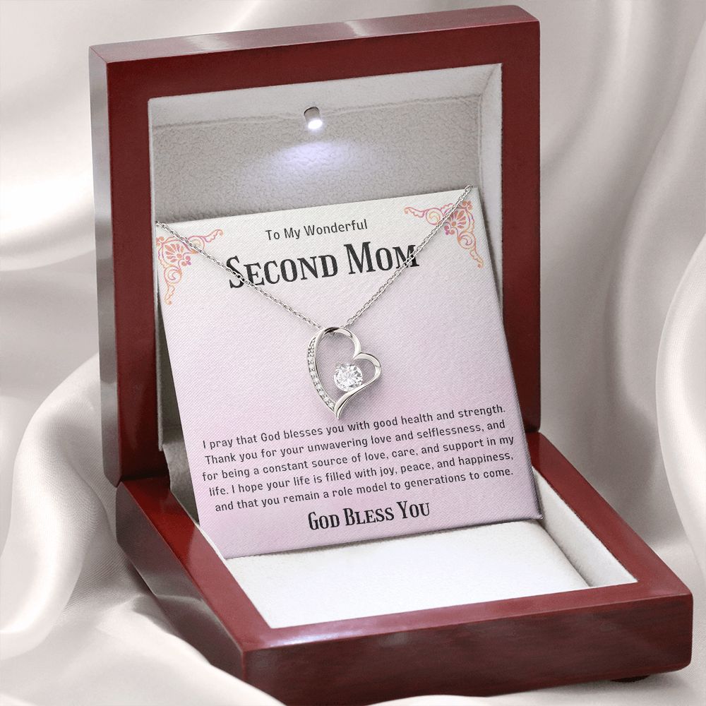 Second Mom Necklace | From Step Daughter to Chosen Mom & Adopted Mom, Jewelry Present Meaningful to Stepmother Necklace and Unbiological Mom