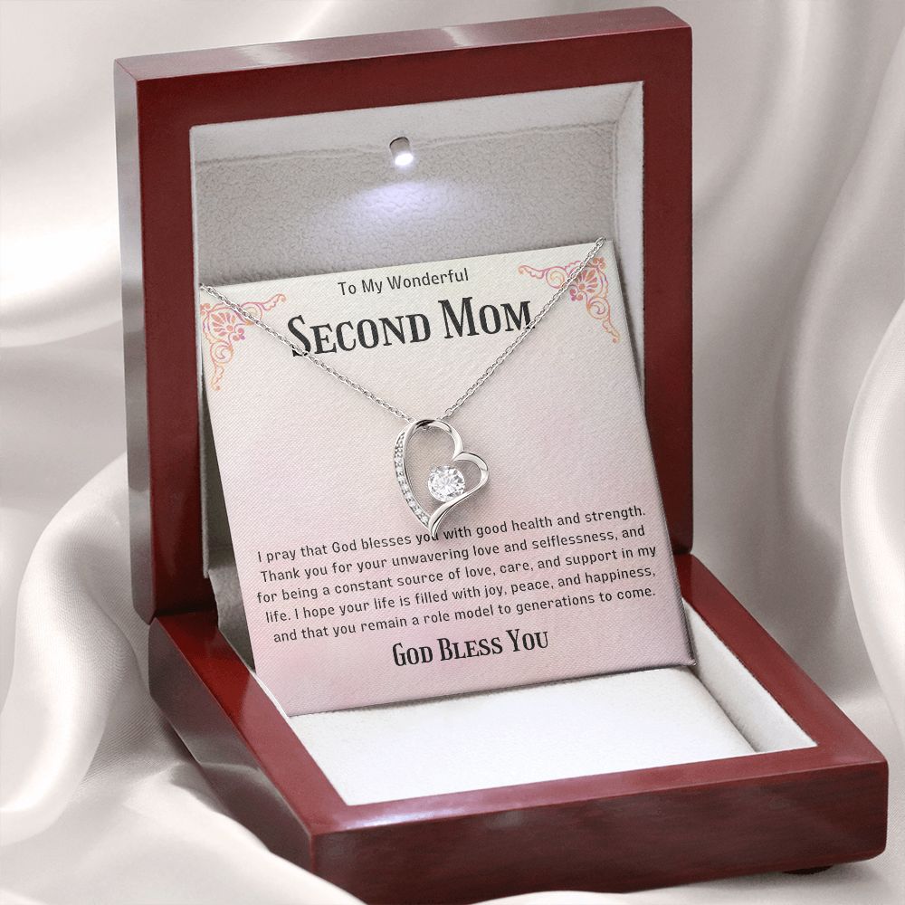 Second Mom Necklace | From Step Daughter to Chosen Mom & Adopted Mom, Jewelry Present Meaningful to Stepmother Necklace and Unbiological Mom