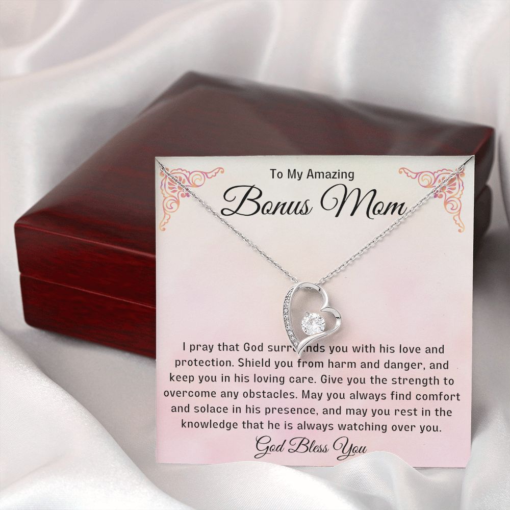 Bonus Mom Gift | Stepmom Necklace from Stepdaughter, Thank You Gifts to Get My Second Mom, Unbiological Mother, Chosen Mom & Stepped Up Mom