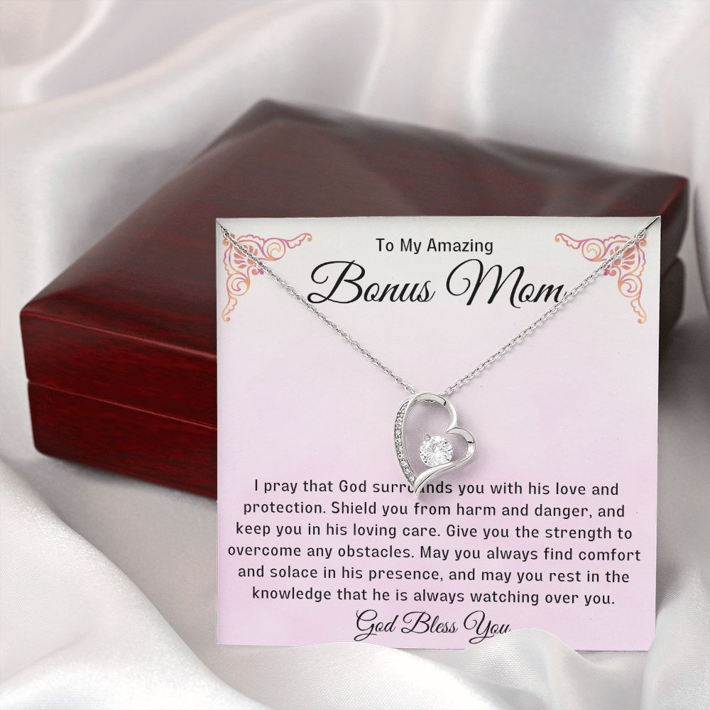 Bonus Mom Gift | Stepmom Necklace from Stepdaughter, Thank You Gifts to Get My Second Mom, Unbiological Mother, Chosen Mom & Stepped Up Mom
