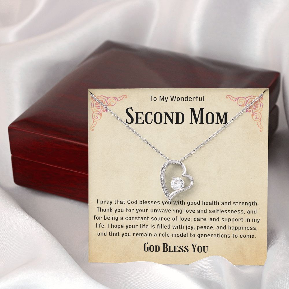 Second Mom Necklace | From Step Daughter to Chosen Mom & Adopted Mom, Jewelry Present Meaningful to Stepmother Necklace and Unbiological Mom