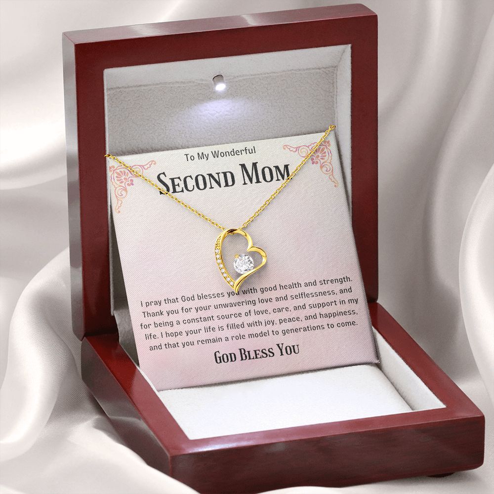 Second Mom Necklace | From Step Daughter to Chosen Mom & Adopted Mom, Jewelry Present Meaningful to Stepmother Necklace and Unbiological Mom