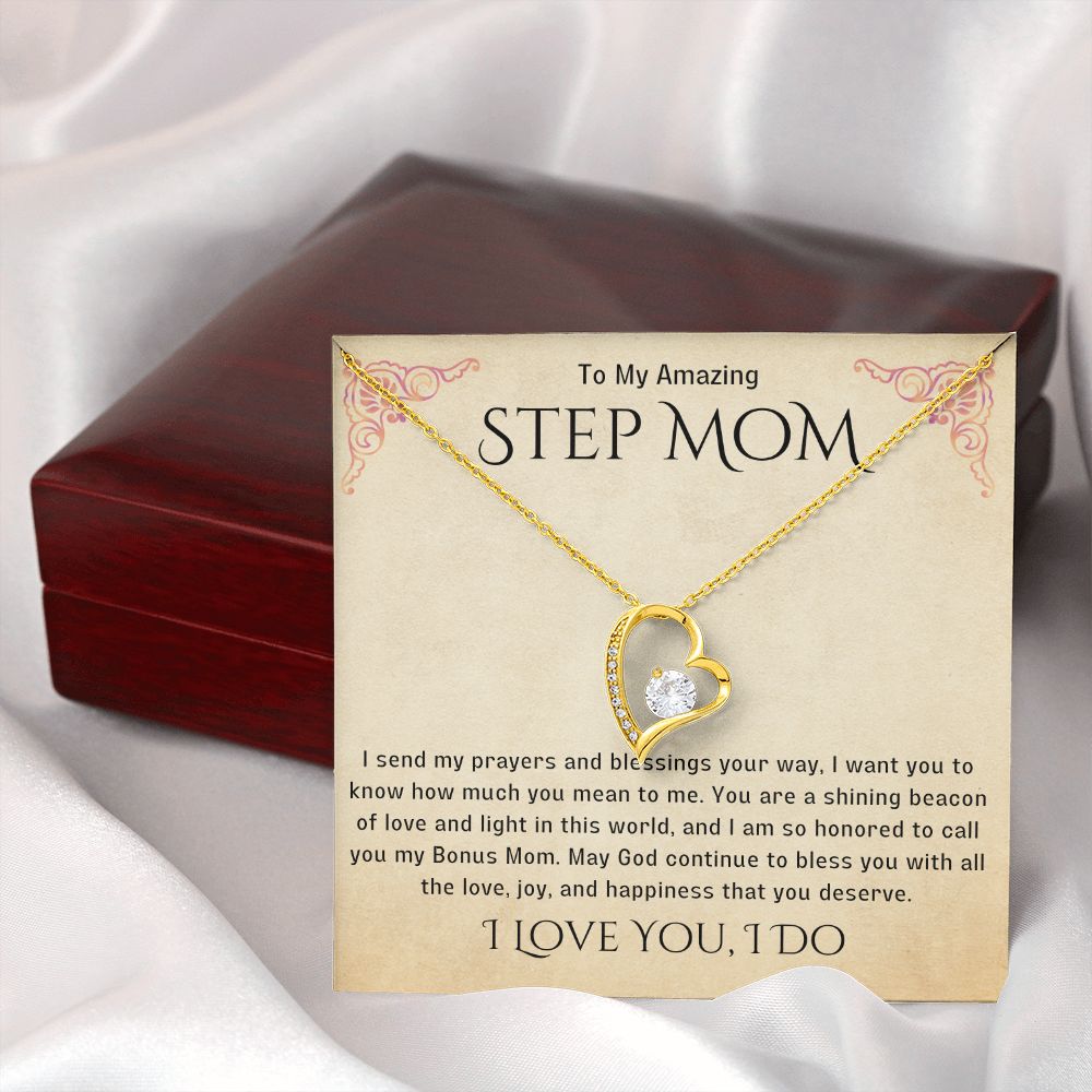 Stepmother Necklace | Present Meaningful Jewelry from Step Daughter to Unbiological Mom, Second Mother, Adopted Mom, Gifts to Get My Mom