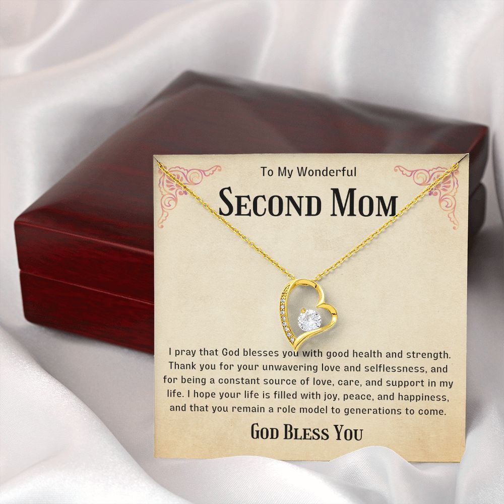 Second Mom Necklace | From Step Daughter to Chosen Mom & Adopted Mom, Jewelry Present Meaningful to Stepmother Necklace and Unbiological Mom