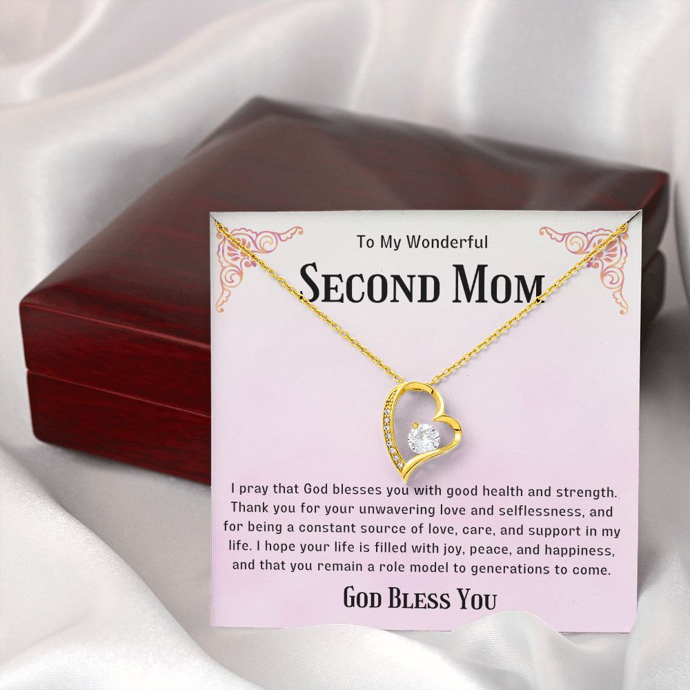 Second Mom Necklace | From Step Daughter to Chosen Mom & Adopted Mom, Jewelry Present Meaningful to Stepmother Necklace and Unbiological Mom