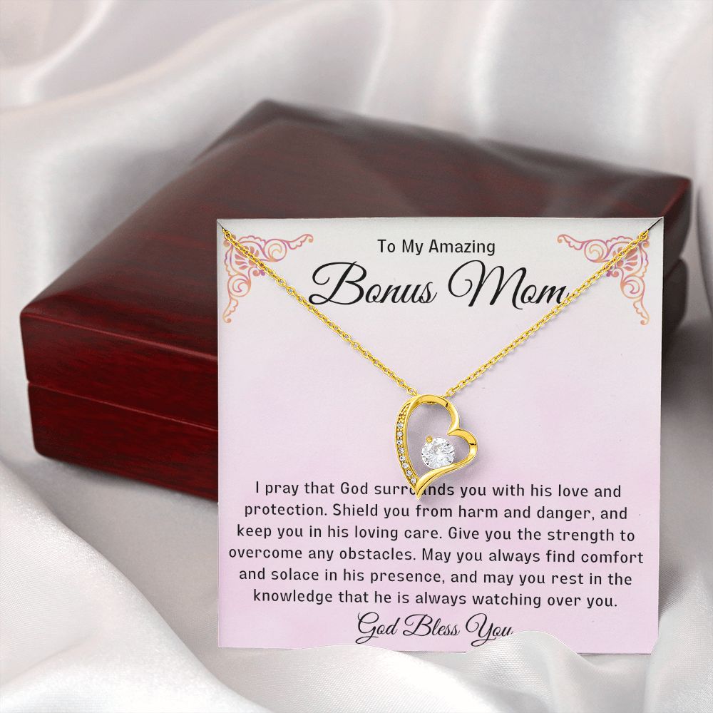 Bonus Mom Gift | Stepmom Necklace from Stepdaughter, Thank You Gifts to Get My Second Mom, Unbiological Mother, Chosen Mom & Stepped Up Mom