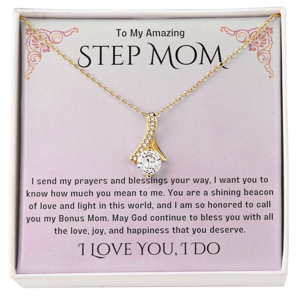 Stepmother Necklace | Present Meaningful Jewelry from Step Daughter to Unbiological Mom, Second Mother, Adopted Mom, Gifts to Get My Mom