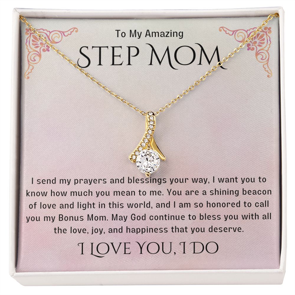 Stepmother Necklace | Present Meaningful Jewelry from Step Daughter to Unbiological Mom, Second Mother, Adopted Mom, Gifts to Get My Mom