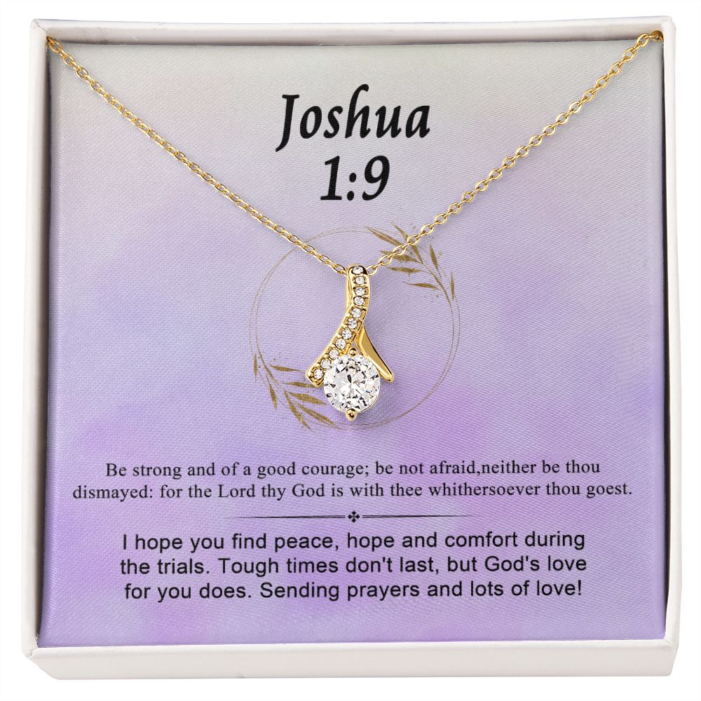 Joshua 1:9 Necklace For Her | Motivational Gift | Recovery Necklace | Friendship Gift | Strong Woman Gift | Be Strong Necklace | Warrior Gift