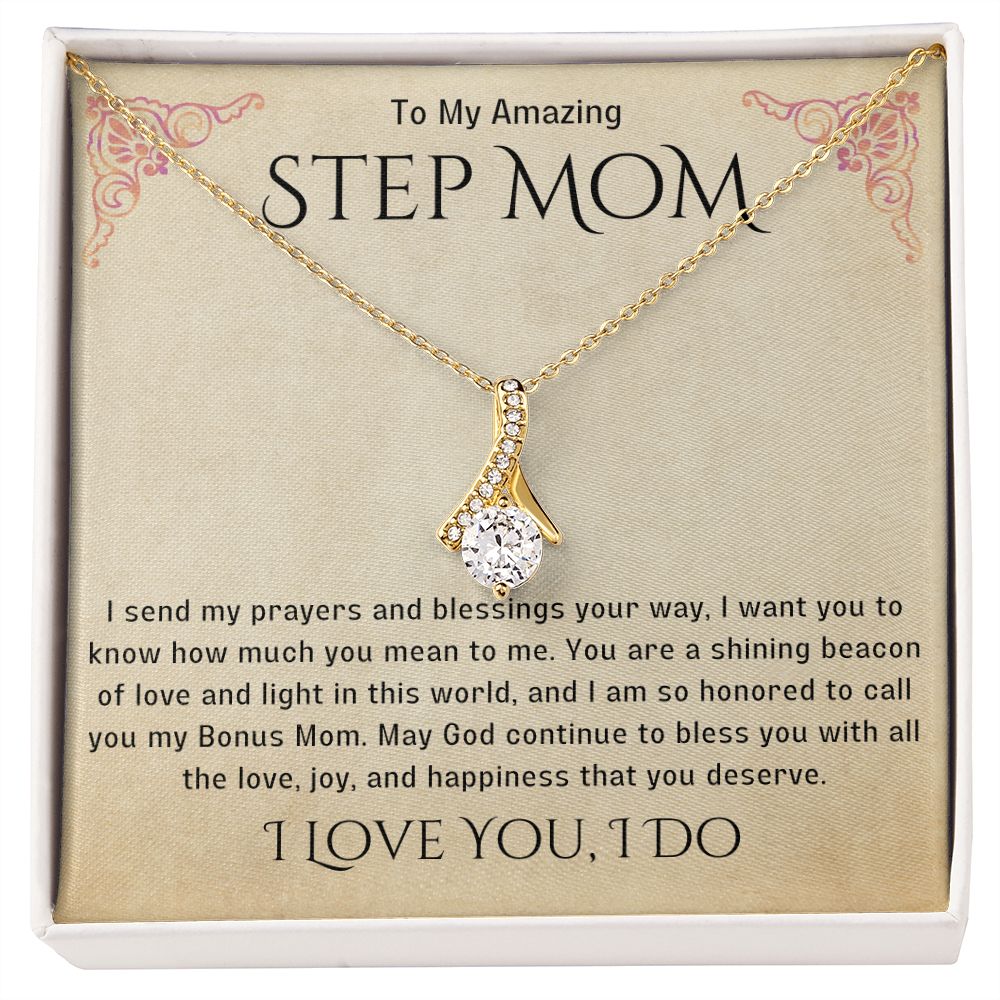 Stepmother Necklace | Present Meaningful Jewelry from Step Daughter to Unbiological Mom, Second Mother, Adopted Mom, Gifts to Get My Mom