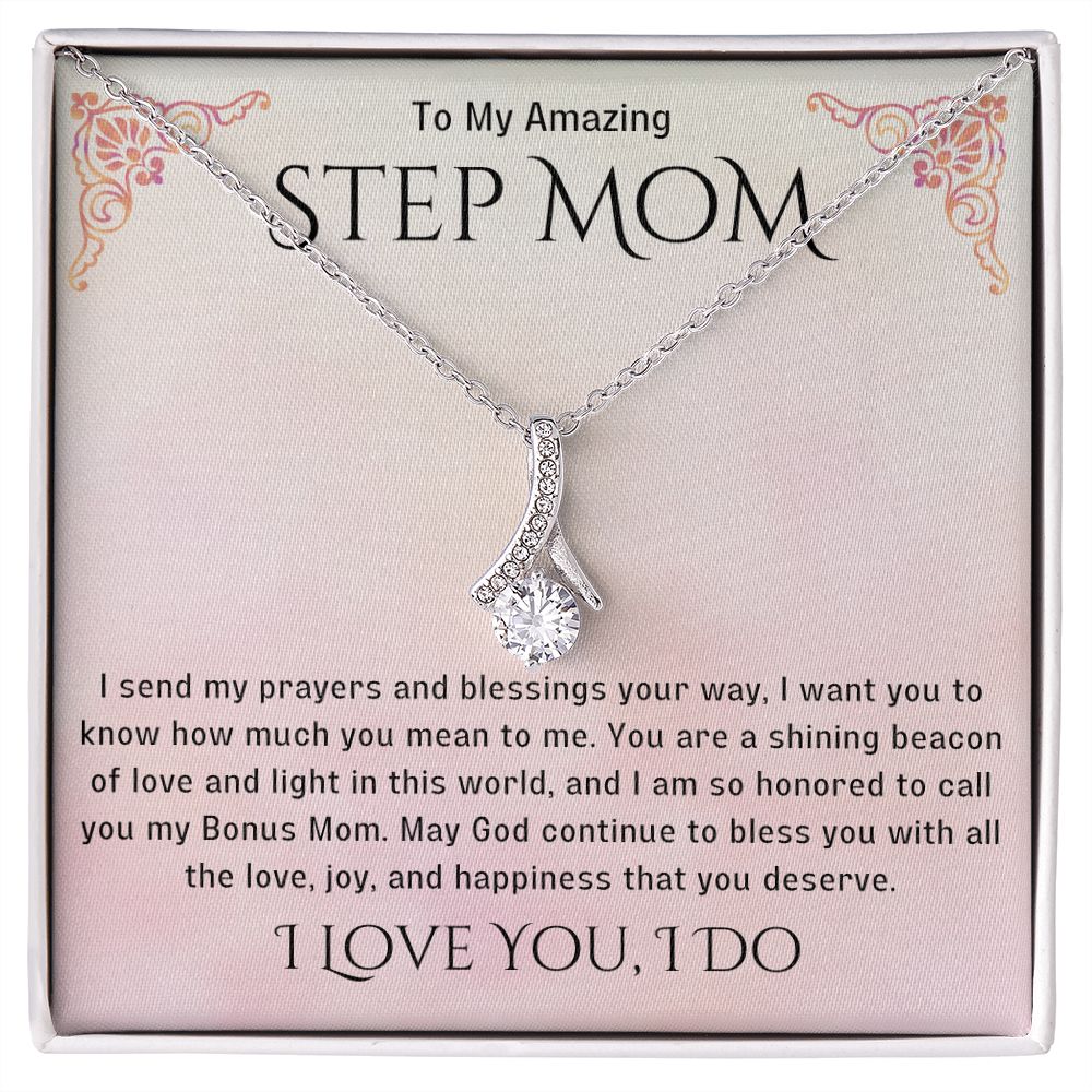 Stepmother Necklace | Present Meaningful Jewelry from Step Daughter to Unbiological Mom, Second Mother, Adopted Mom, Gifts to Get My Mom