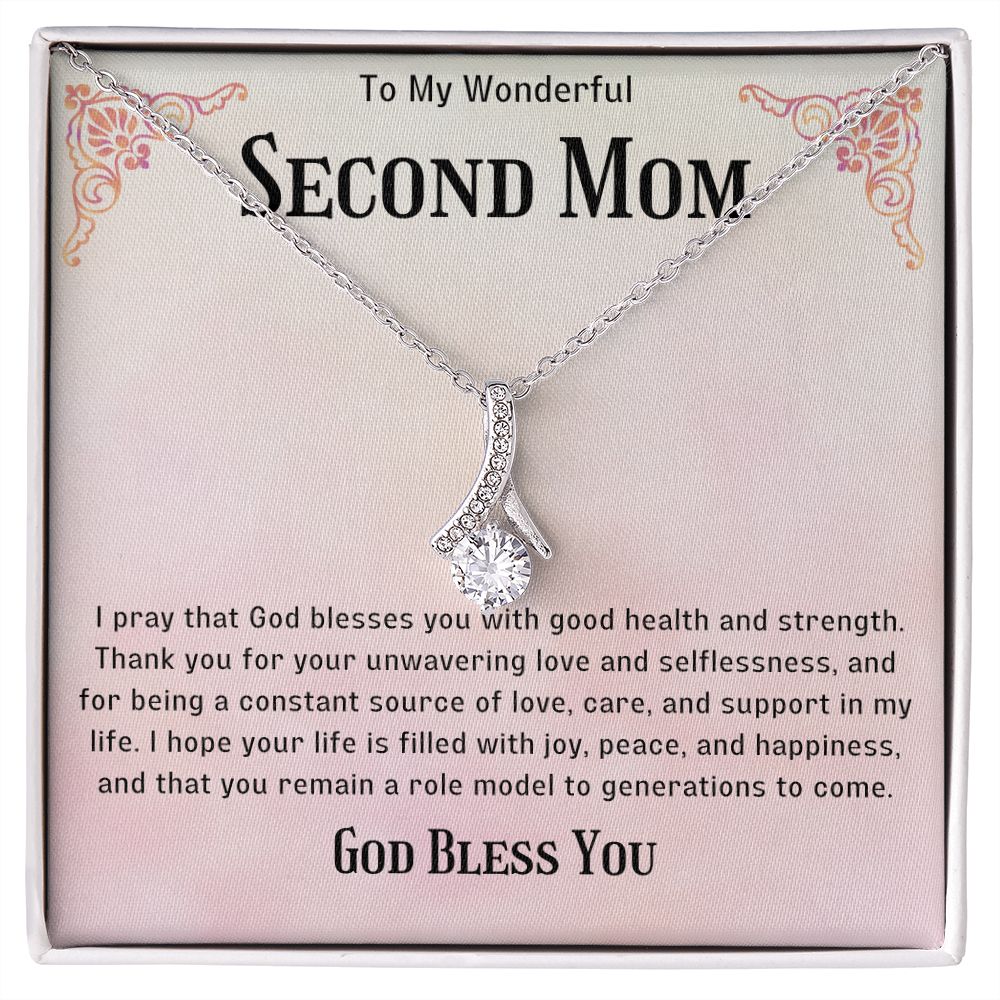 Second Mom Necklace | From Step Daughter to Chosen Mom & Adopted Mom, Jewelry Present Meaningful to Stepmother Necklace and Unbiological Mom