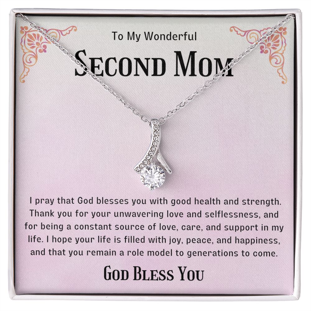 Second Mom Necklace | From Step Daughter to Chosen Mom & Adopted Mom, Jewelry Present Meaningful to Stepmother Necklace and Unbiological Mom