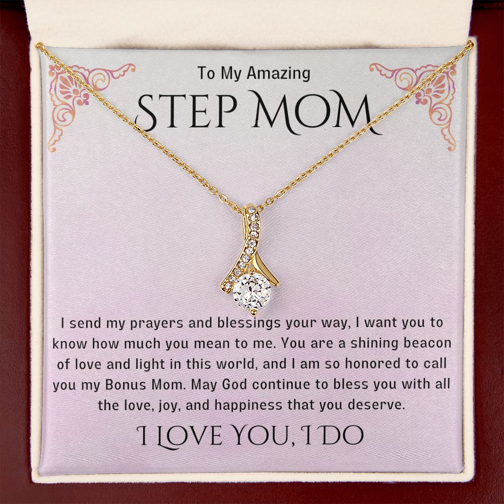 Stepmother Necklace | Present Meaningful Jewelry from Step Daughter to Unbiological Mom, Second Mother, Adopted Mom, Gifts to Get My Mom