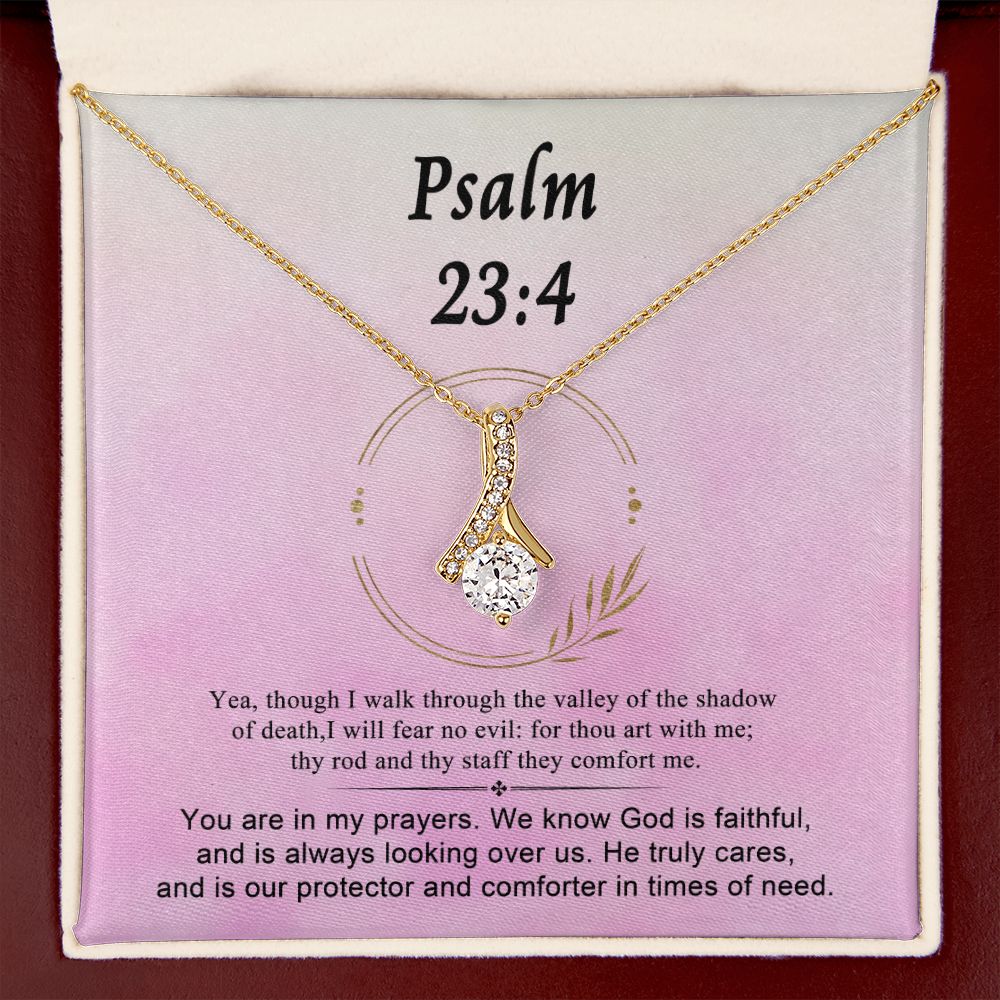 Psalm 23:4 Necklace For Her | Motivational Gift | Recovery Necklace | Friendship Gift | Strong Woman Gift | Christian Necklaces For Women