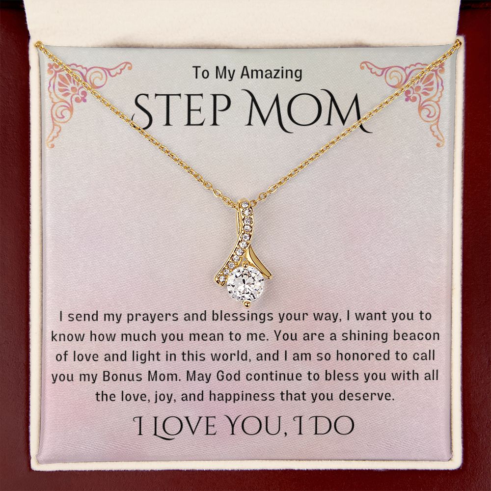 Stepmother Necklace | Present Meaningful Jewelry from Step Daughter to Unbiological Mom, Second Mother, Adopted Mom, Gifts to Get My Mom