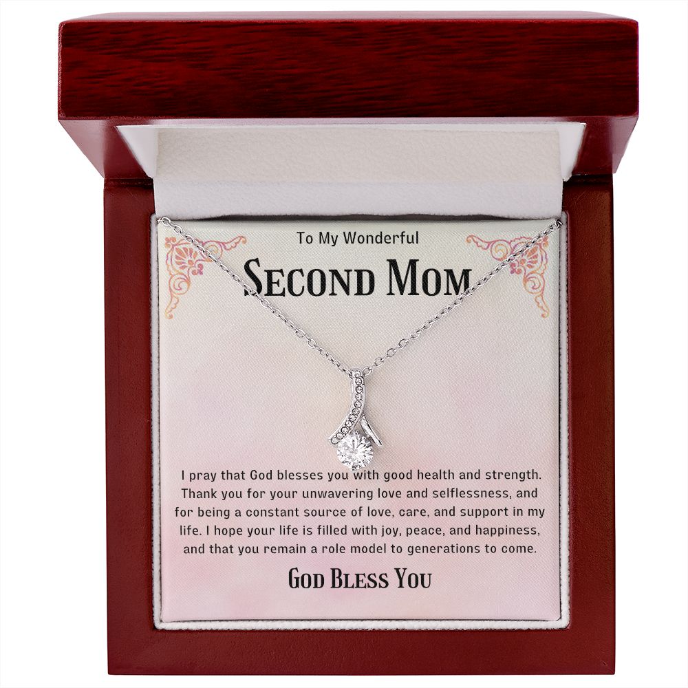 Second Mom Necklace | From Step Daughter to Chosen Mom & Adopted Mom, Jewelry Present Meaningful to Stepmother Necklace and Unbiological Mom