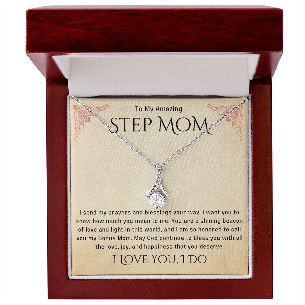 Stepmother Necklace | Present Meaningful Jewelry from Step Daughter to Unbiological Mom, Second Mother, Adopted Mom, Gifts to Get My Mom