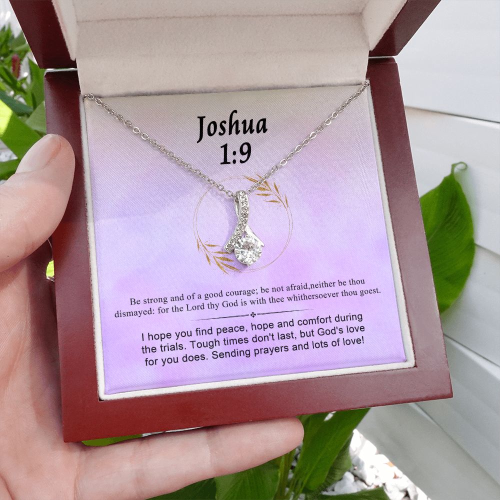 Joshua 1:9 Necklace For Her | Motivational Gift | Recovery Necklace | Friendship Gift | Strong Woman Gift | Be Strong Necklace | Warrior Gift
