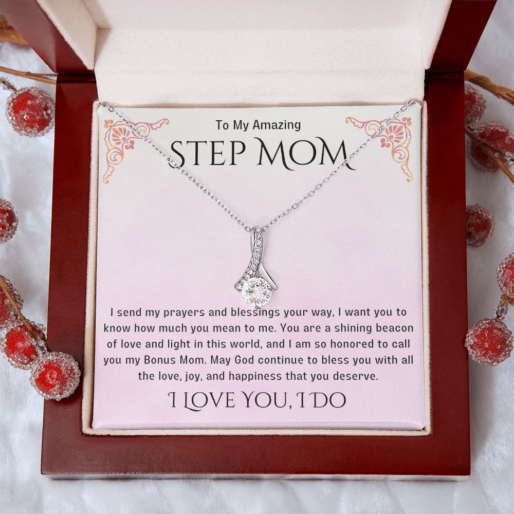 Stepmother Necklace | Present Meaningful Jewelry from Step Daughter to Unbiological Mom, Second Mother, Adopted Mom, Gifts to Get My Mom