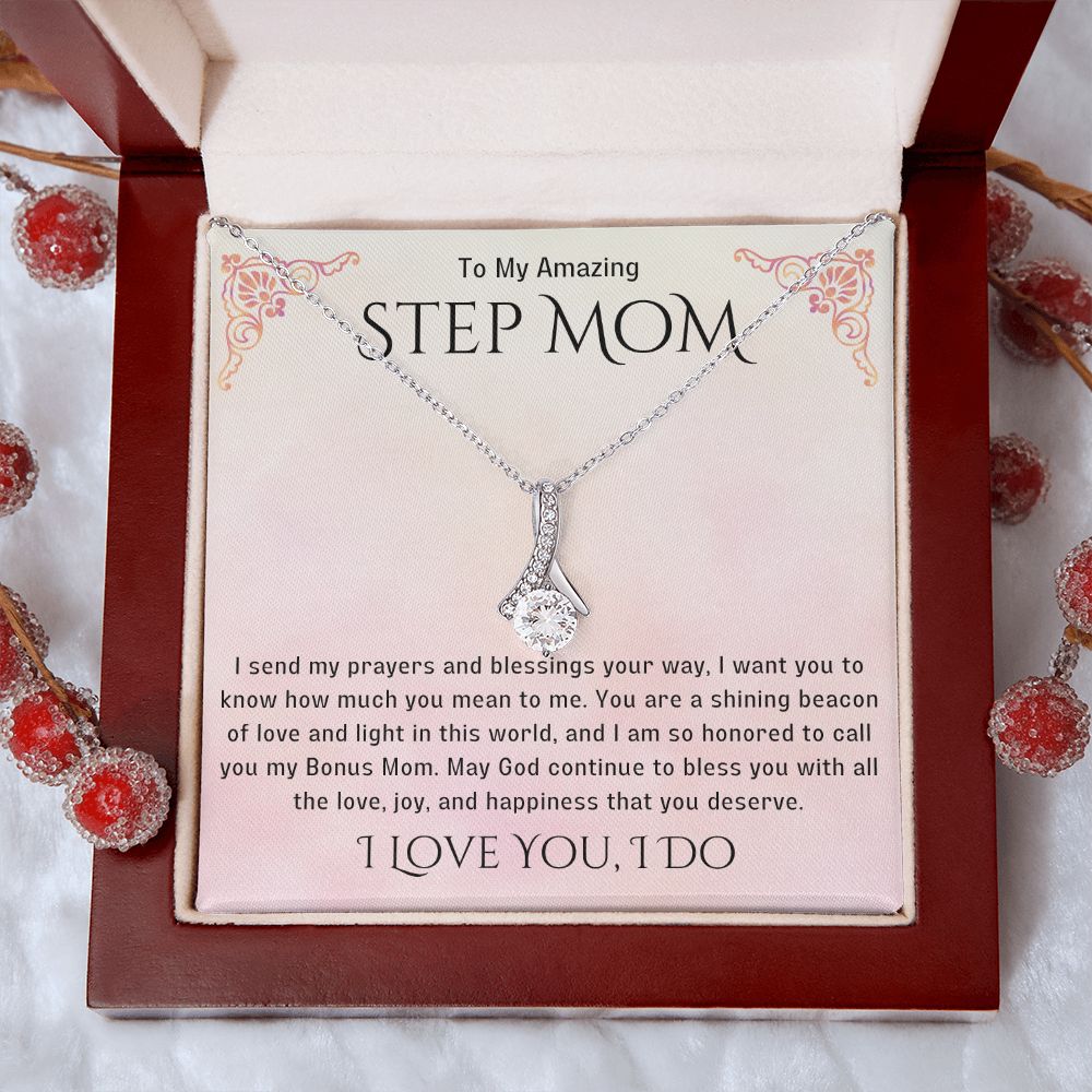 Stepmother Necklace | Present Meaningful Jewelry from Step Daughter to Unbiological Mom, Second Mother, Adopted Mom, Gifts to Get My Mom