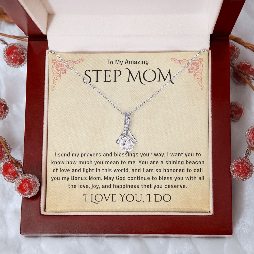 Stepmother Necklace | Present Meaningful Jewelry from Step Daughter to Unbiological Mom, Second Mother, Adopted Mom, Gifts to Get My Mom