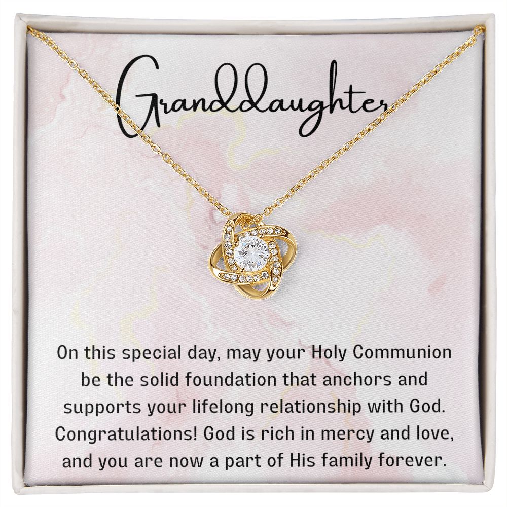1st Communion Gifts for Granddaughter, Christening, Baptism, Confirmation, Necklace & Meaningful Message in Gift Box from Grandmother