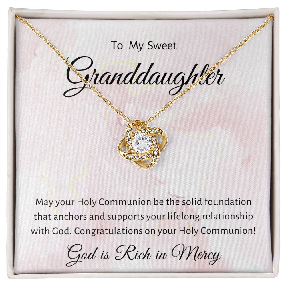 1st Communion Gifts for Granddaughter, Christening, Baptism, Confirmation, Necklace & Meaningful Message in Gift Box from Grandmother