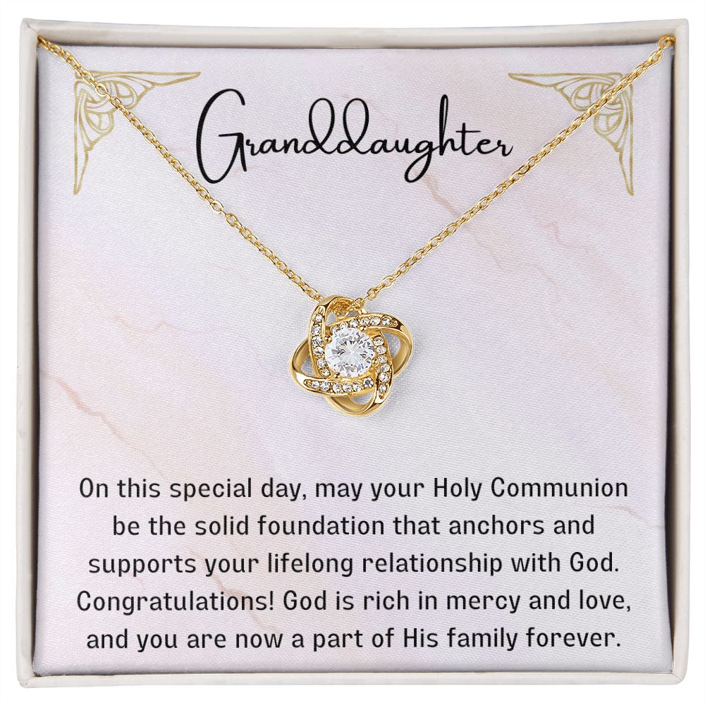 1st Communion Gifts for Granddaughter, Christening, Baptism, Confirmation, Necklace & Meaningful Message in Gift Box from Grandmother