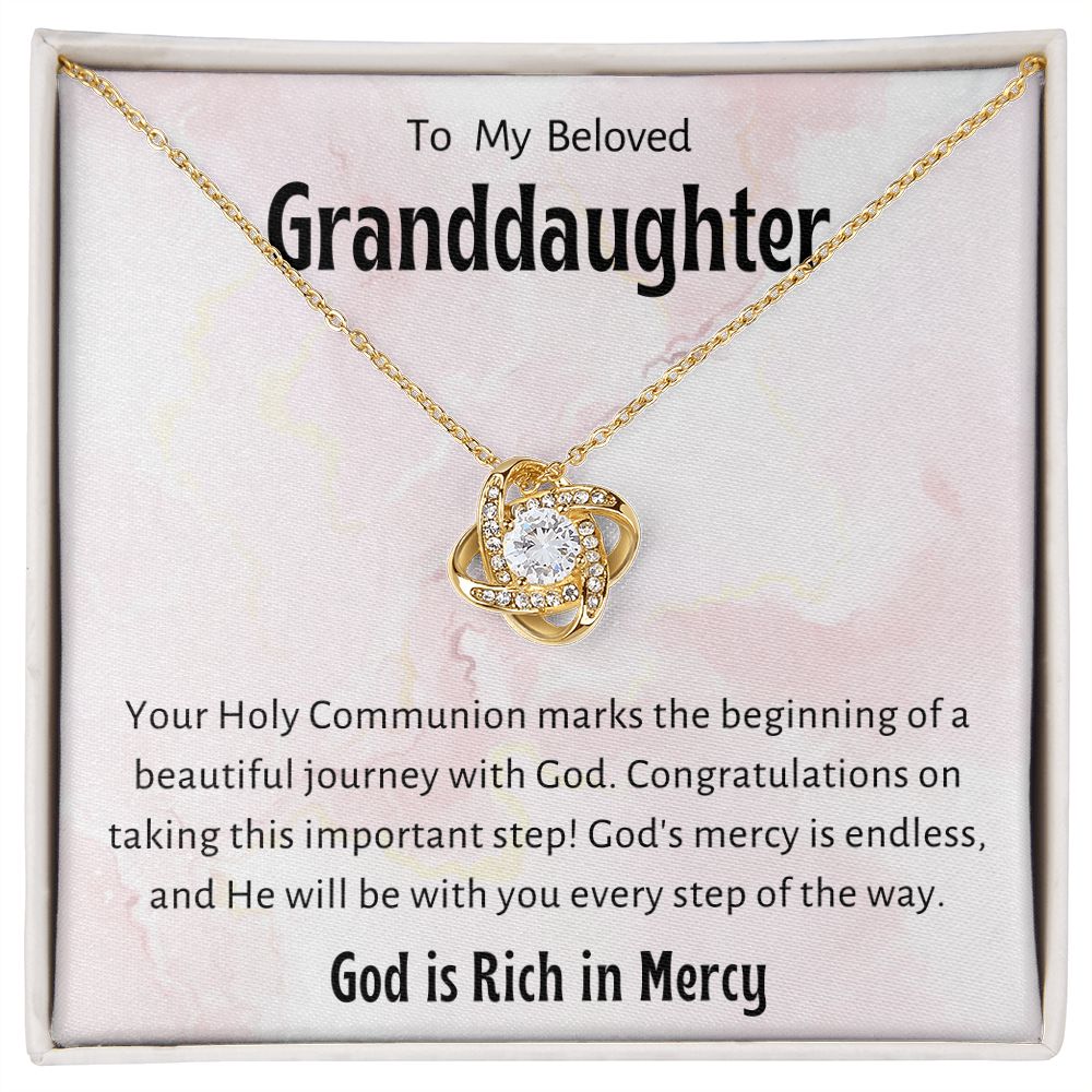 1st Communion Gifts for Granddaughter, Christening, Baptism, Confirmation, Necklace & Meaningful Message in Gift Box from Grandmother