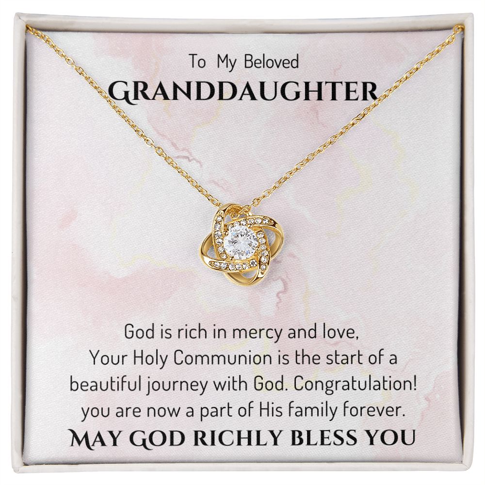 1st Communion Gifts for Granddaughter, Christening, Baptism, Confirmation, Necklace & Meaningful Message in Gift Box from Grandmother