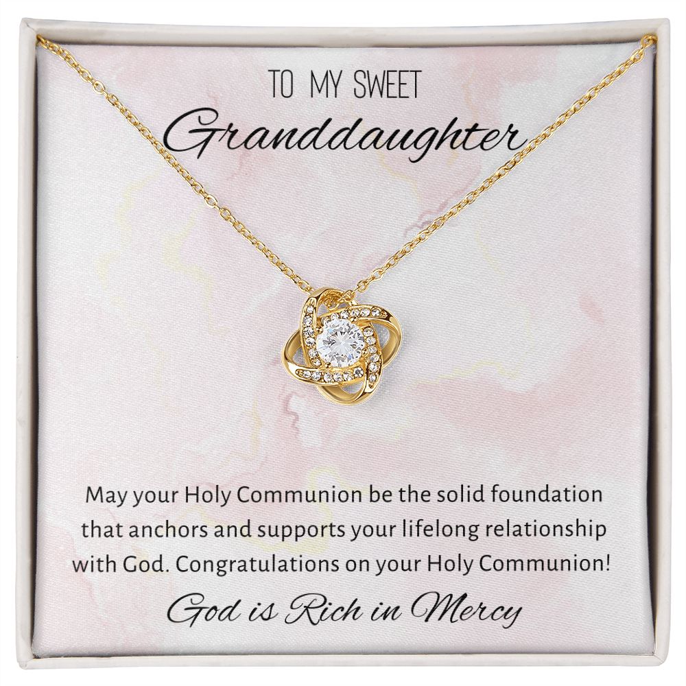 1st Communion Gifts for Granddaughter, Christening, Baptism, Confirmation, Necklace & Meaningful Message in Gift Box from Grandmother