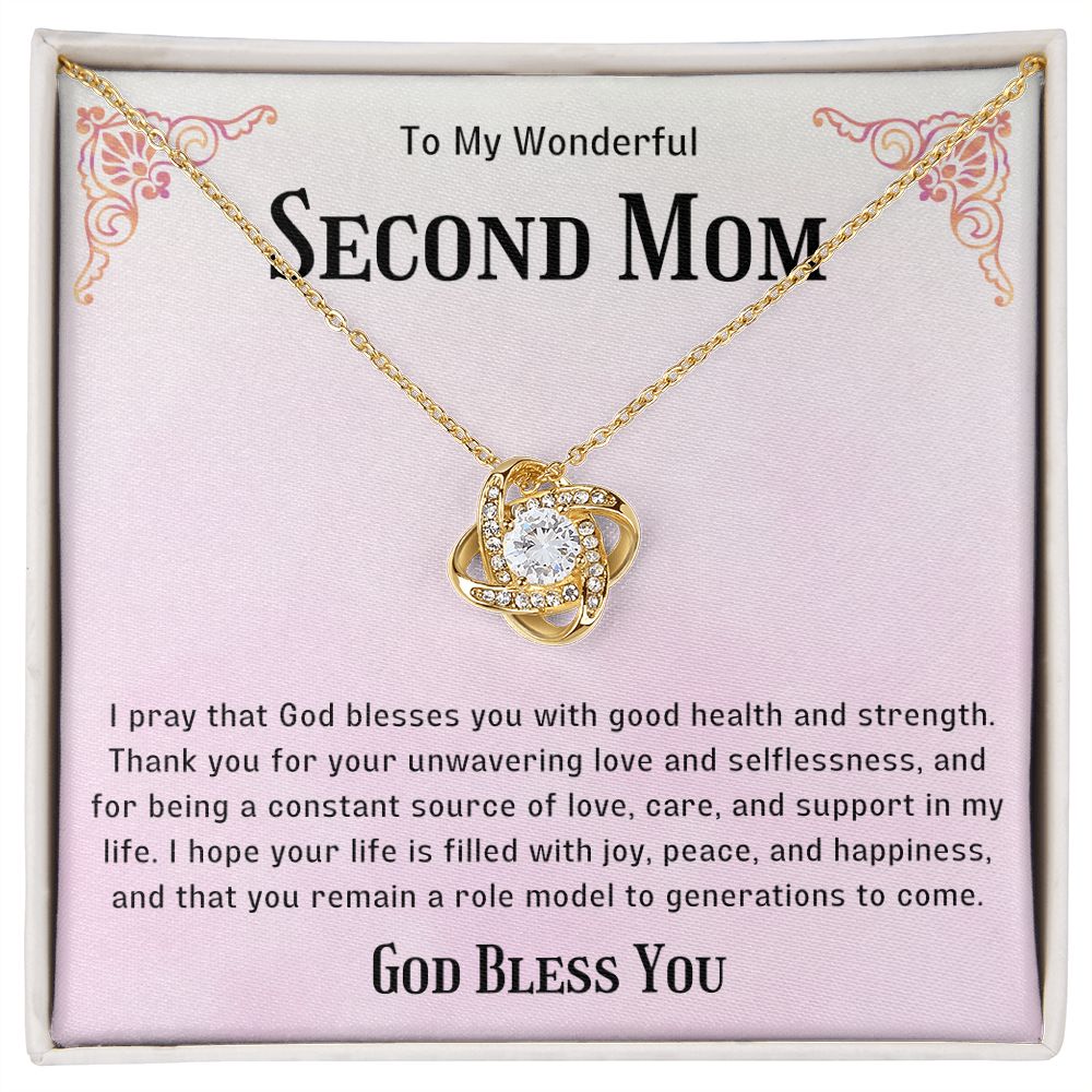 Second Mom Necklace | From Step Daughter to Chosen Mom & Adopted Mom, Jewelry Present Meaningful to Stepmother Necklace and Unbiological Mom