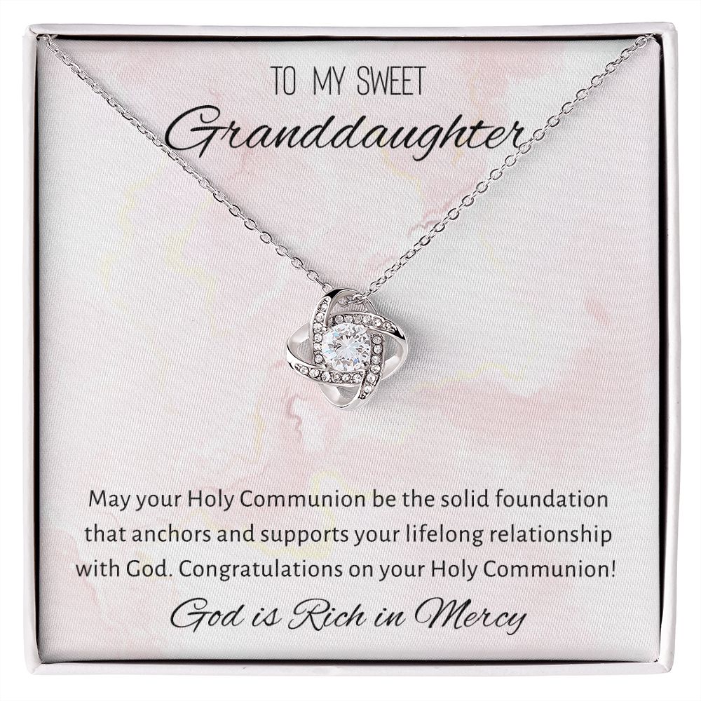 1st Communion Gifts for Granddaughter, Christening, Baptism, Confirmation, Necklace & Meaningful Message in Gift Box from Grandmother