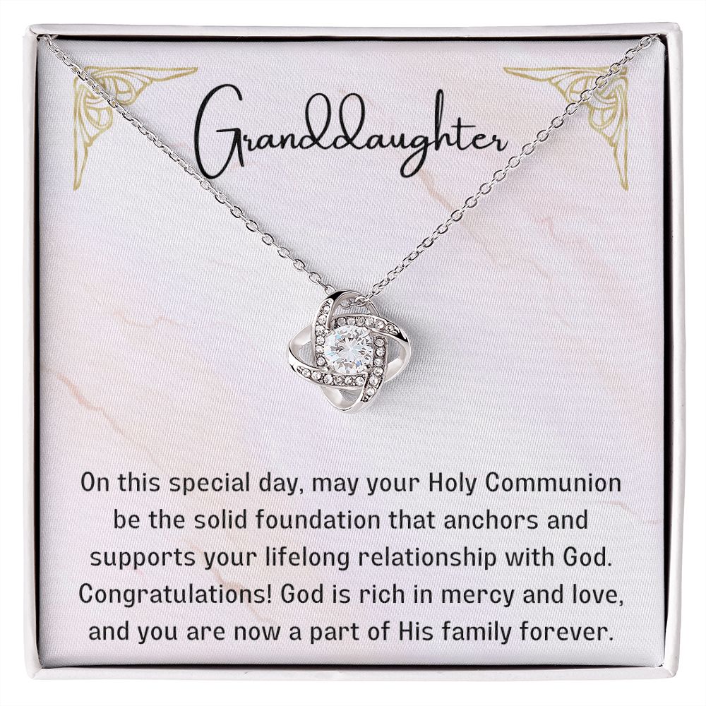1st Communion Gifts for Granddaughter, Christening, Baptism, Confirmation, Necklace & Meaningful Message in Gift Box from Grandmother