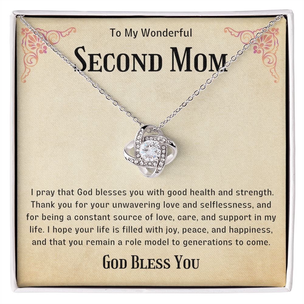 Second Mom Necklace | From Step Daughter to Chosen Mom & Adopted Mom, Jewelry Present Meaningful to Stepmother Necklace and Unbiological Mom