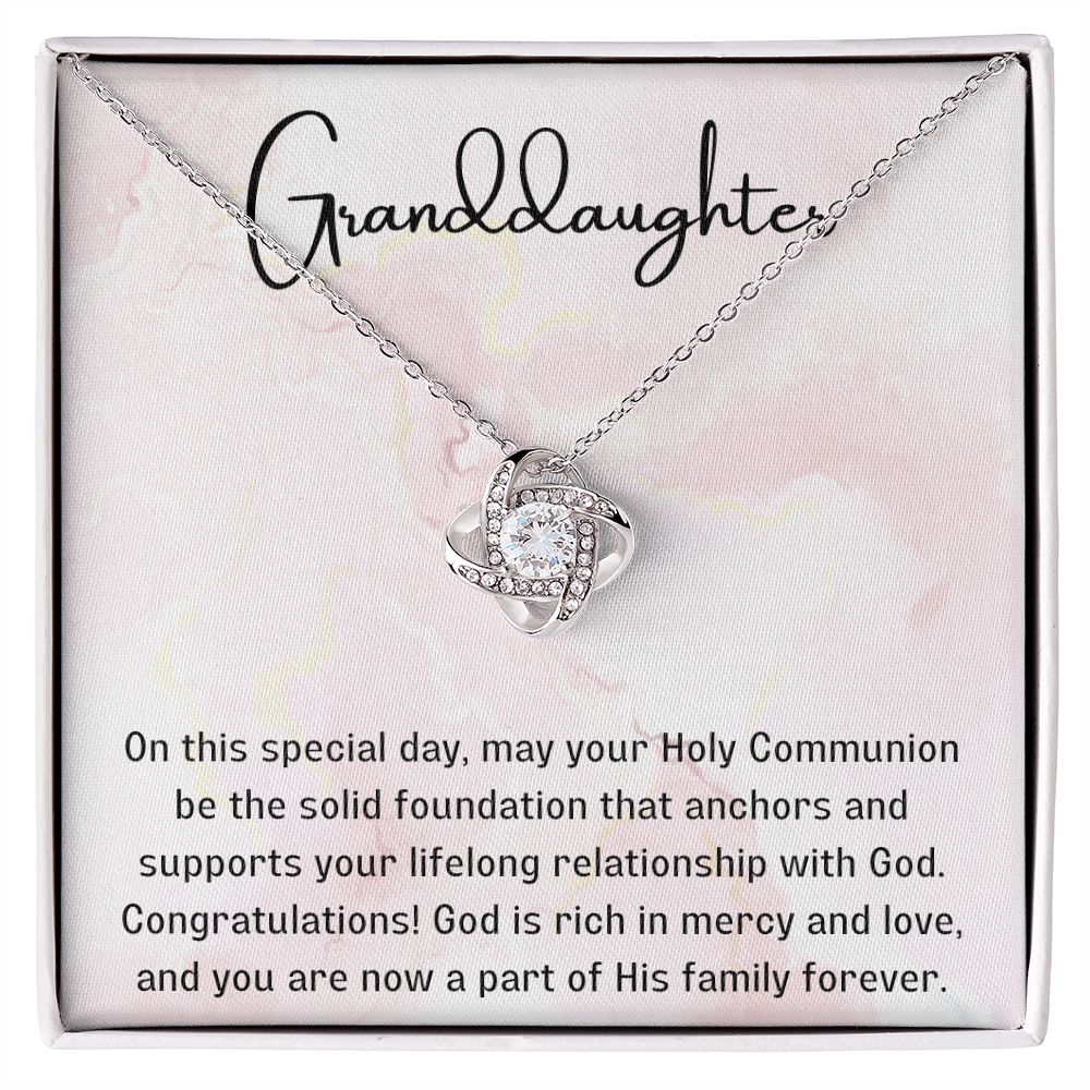 1st Communion Gifts for Granddaughter, Christening, Baptism, Confirmation, Necklace & Meaningful Message in Gift Box from Grandmother