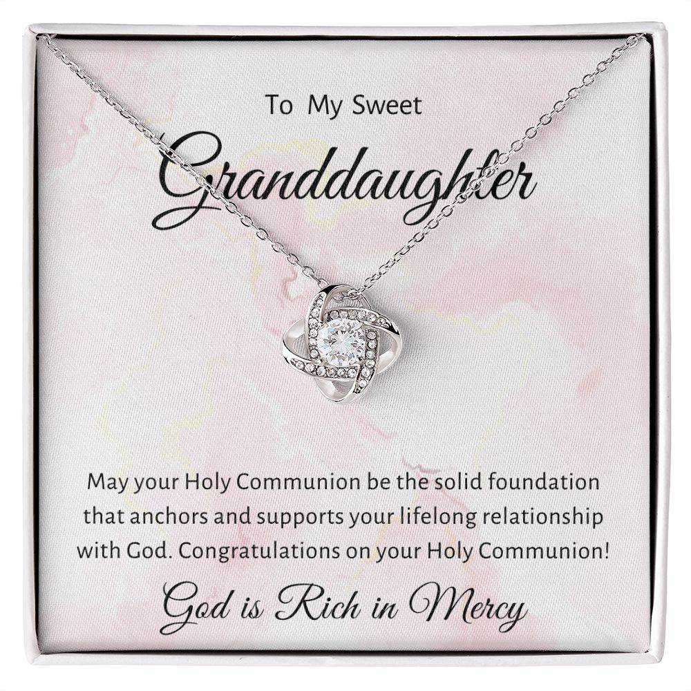1st Communion Gifts for Granddaughter, Christening, Baptism, Confirmation, Necklace & Meaningful Message in Gift Box from Grandmother