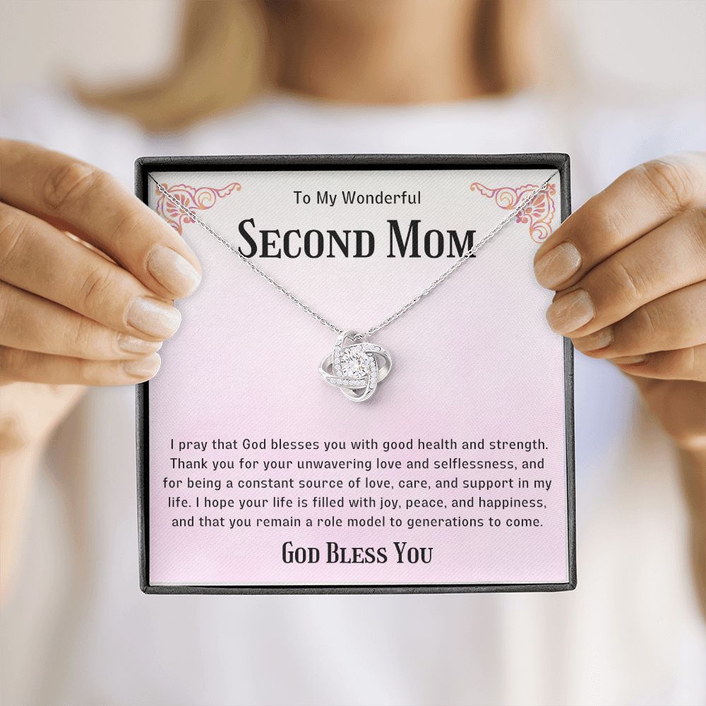 Second Mom Necklace | From Step Daughter to Chosen Mom & Adopted Mom, Jewelry Present Meaningful to Stepmother Necklace and Unbiological Mom