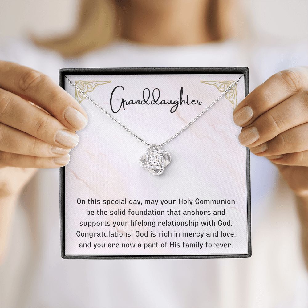 1st Communion Gifts for Granddaughter, Christening, Baptism, Confirmation, Necklace & Meaningful Message in Gift Box from Grandmother