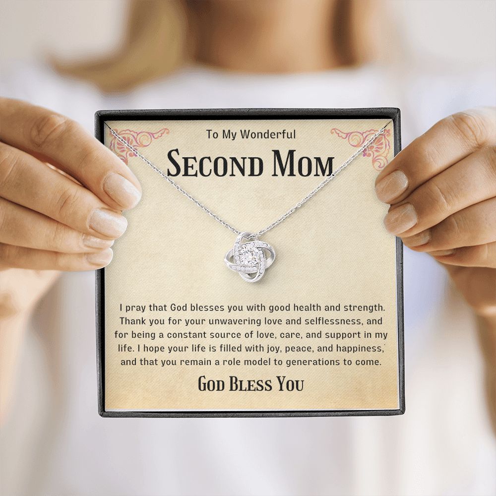 Second Mom Necklace | From Step Daughter to Chosen Mom & Adopted Mom, Jewelry Present Meaningful to Stepmother Necklace and Unbiological Mom