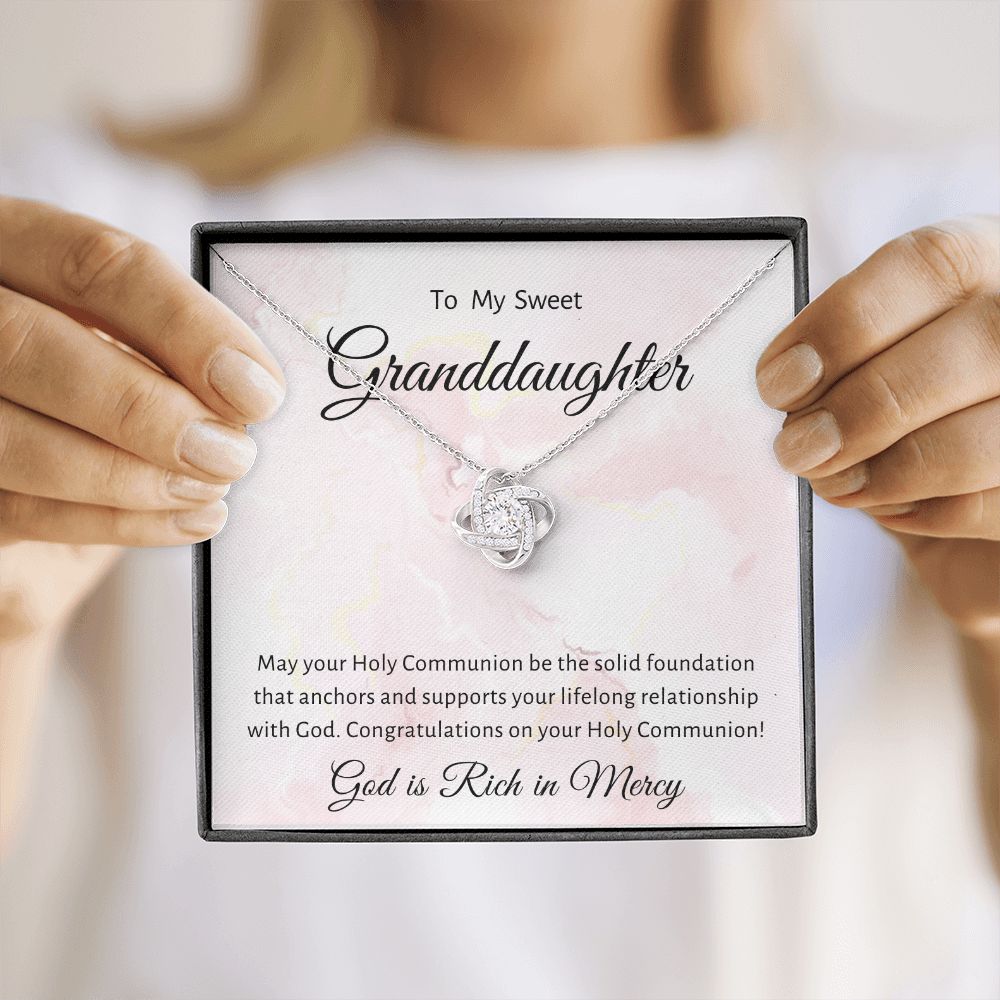 1st Communion Gifts for Granddaughter, Christening, Baptism, Confirmation, Necklace & Meaningful Message in Gift Box from Grandmother