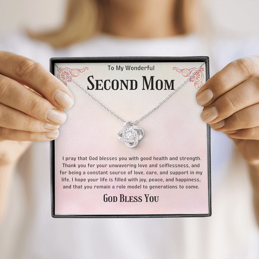 Second Mom Necklace | From Step Daughter to Chosen Mom & Adopted Mom, Jewelry Present Meaningful to Stepmother Necklace and Unbiological Mom